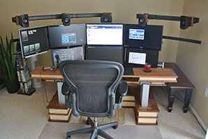 multi-monitor desk
